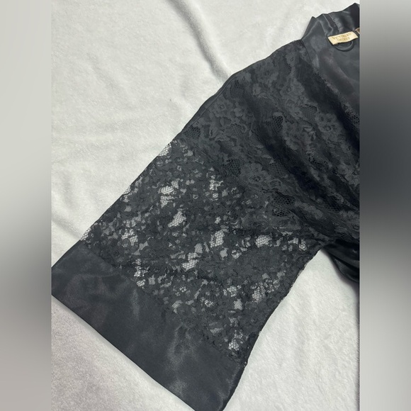Gold Tag Victorias Secret Silky Black Robe - Picture 6 of 10